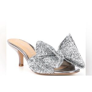 Gianni Bini Silver Sparkle Bow Heels- 5.5 NWT